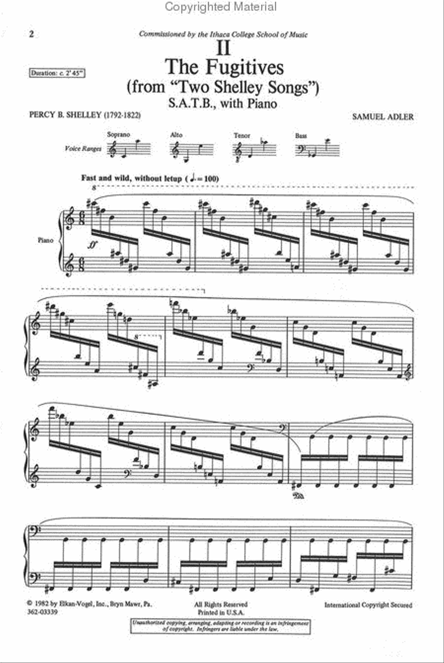 Two Shelley Songs Two Shelley Songs 4-Part scores gallery preview page 2
