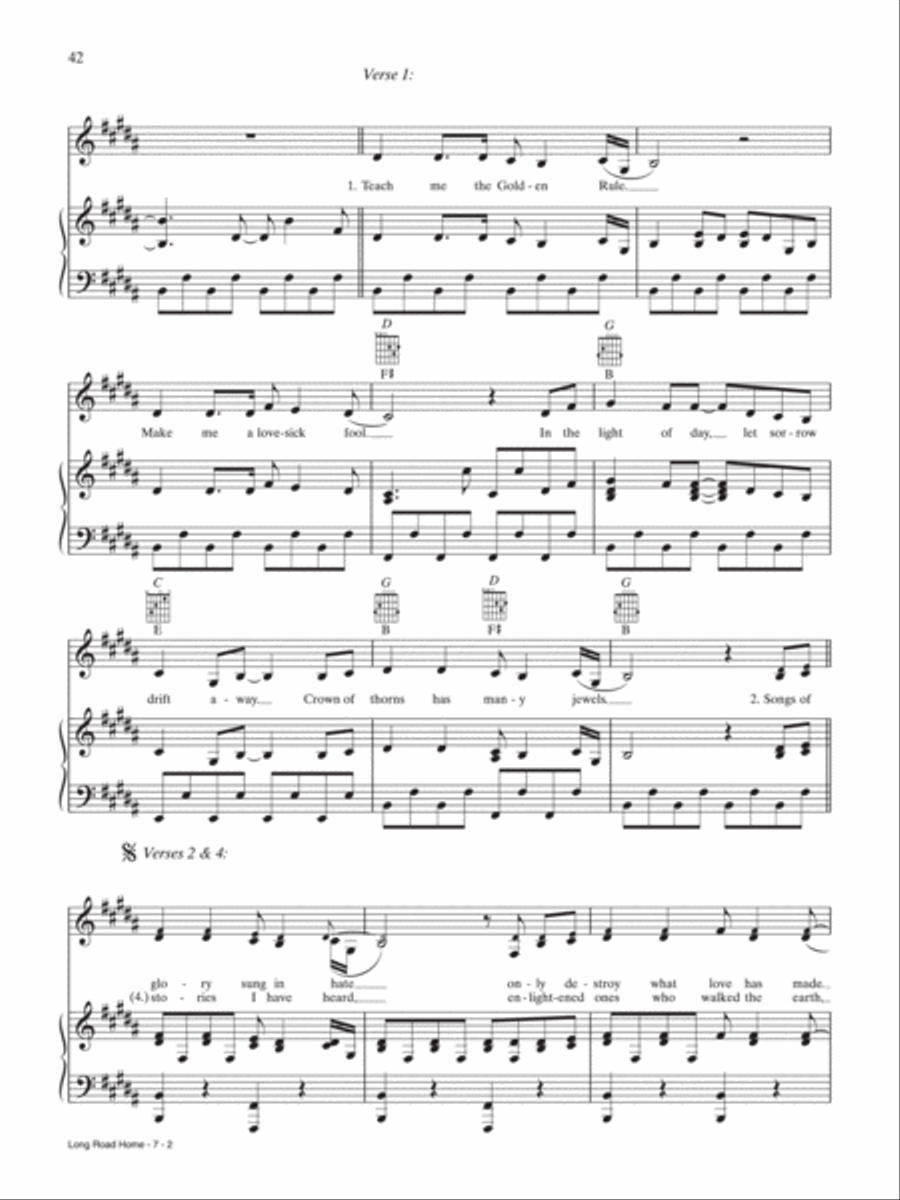 Long Road Home Long Road Home Piano, Vocal, Guitar scores gallery preview page 2