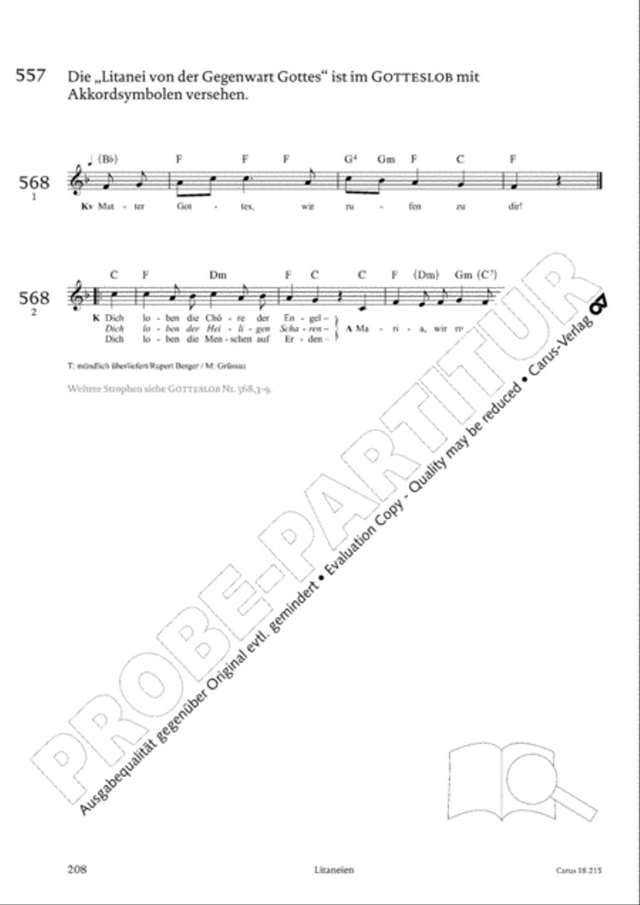 Gitarrenbuch zum Gotteslob Guitar scores gallery preview page 192