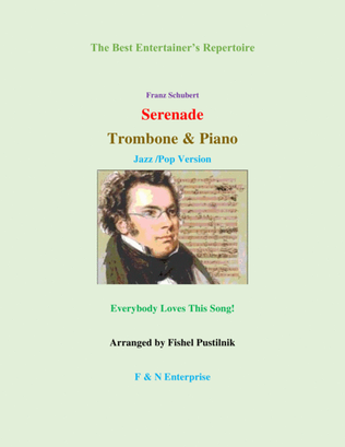 Book cover for "Serenade" by Schubert-Piano Background for Trombone and Piano
