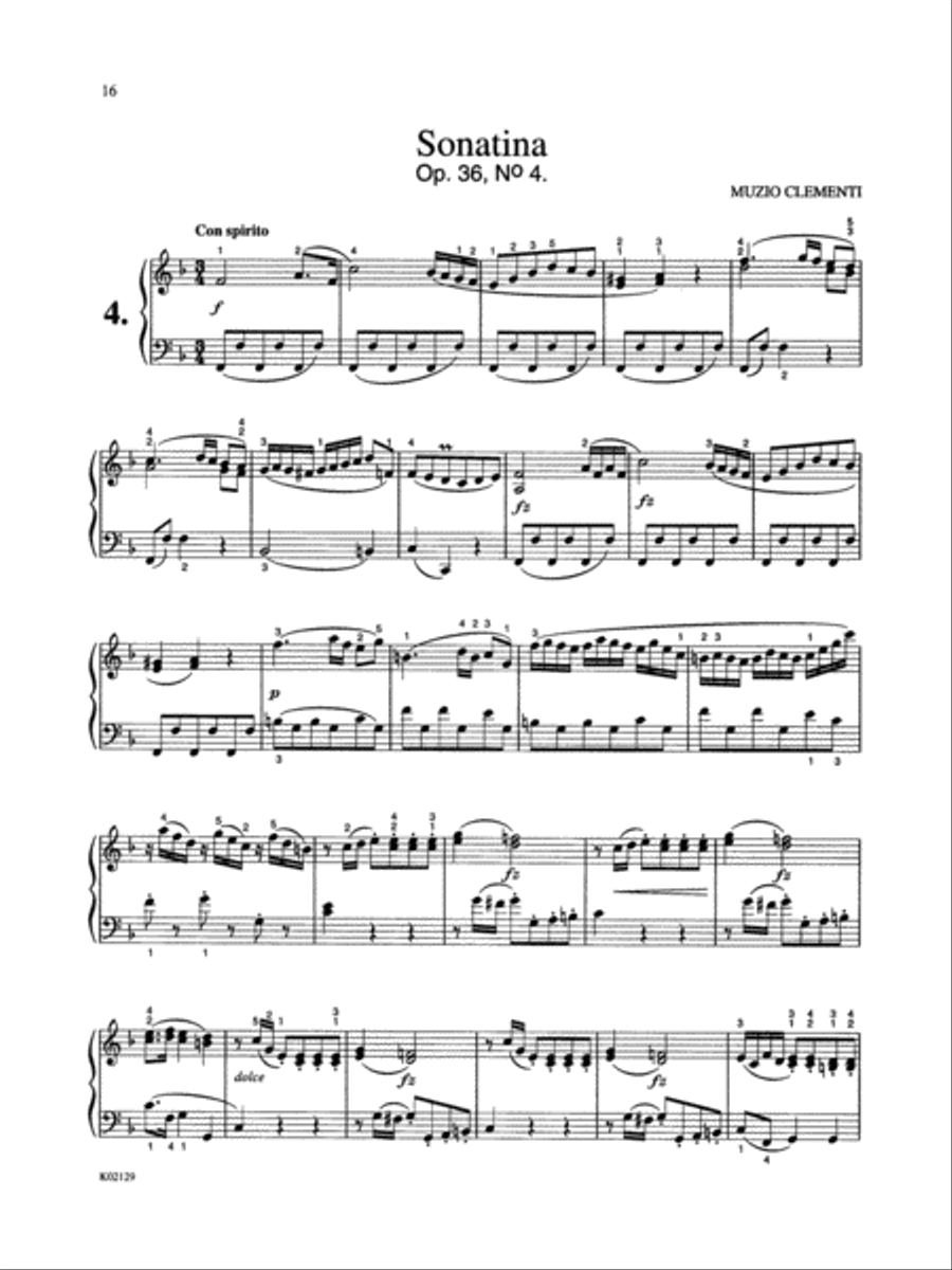 Clementi: Six Sonatinas, Op. 36, No. 4 Piano Solo scores gallery preview page 1