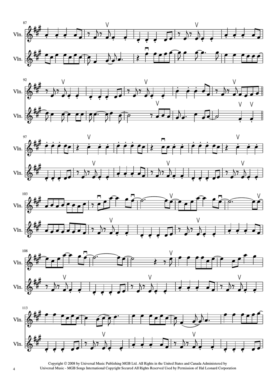 Viva La Vida String Duet scores gallery preview page 4