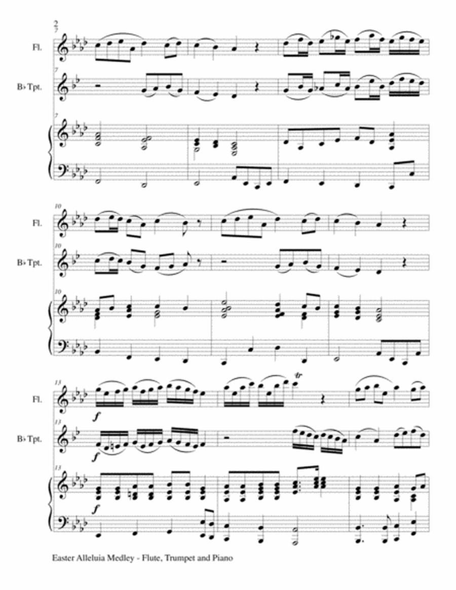 EASTER ALLELUIA MEDLEY (Trio – Flute, Bb Trumpet/Piano) Score and Parts image number null
