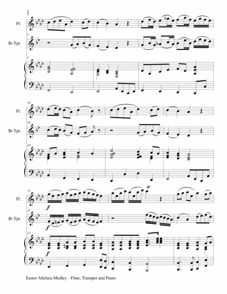 EASTER ALLELUIA MEDLEY (Trio – Flute, Bb Trumpet/Piano) Score and Parts image number null