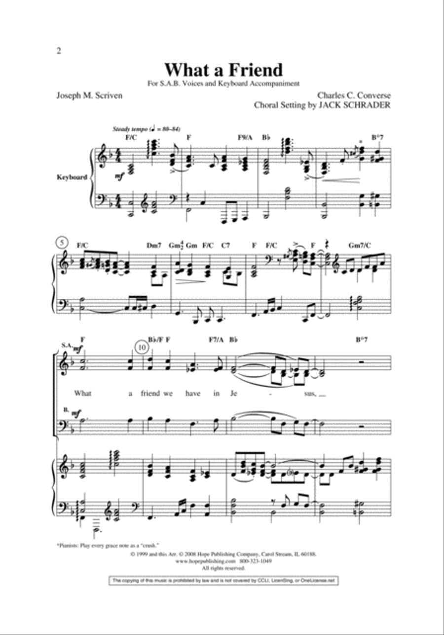 What a Friend What a Friend 4-Part scores gallery preview page 2