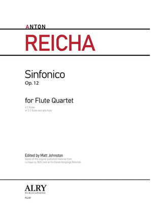 Book cover for Sinfonico, Op. 12 for Flute Quartet