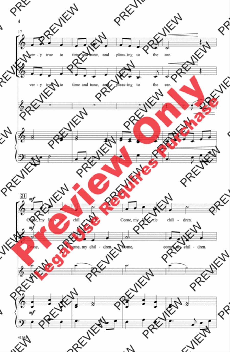 Come, My Little Children 2-Part scores gallery preview page 4