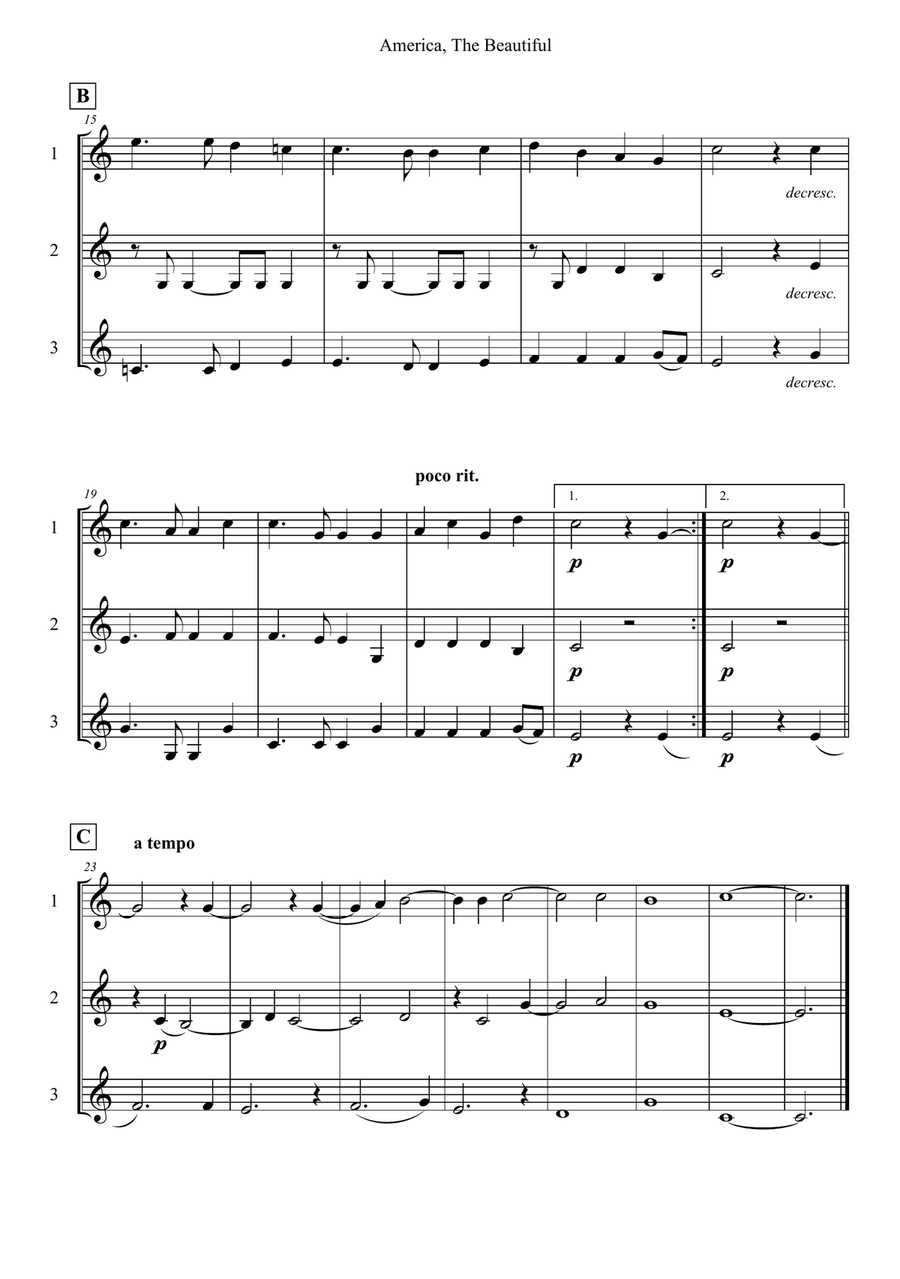 America, The Beautiful Horn scores gallery preview page 2