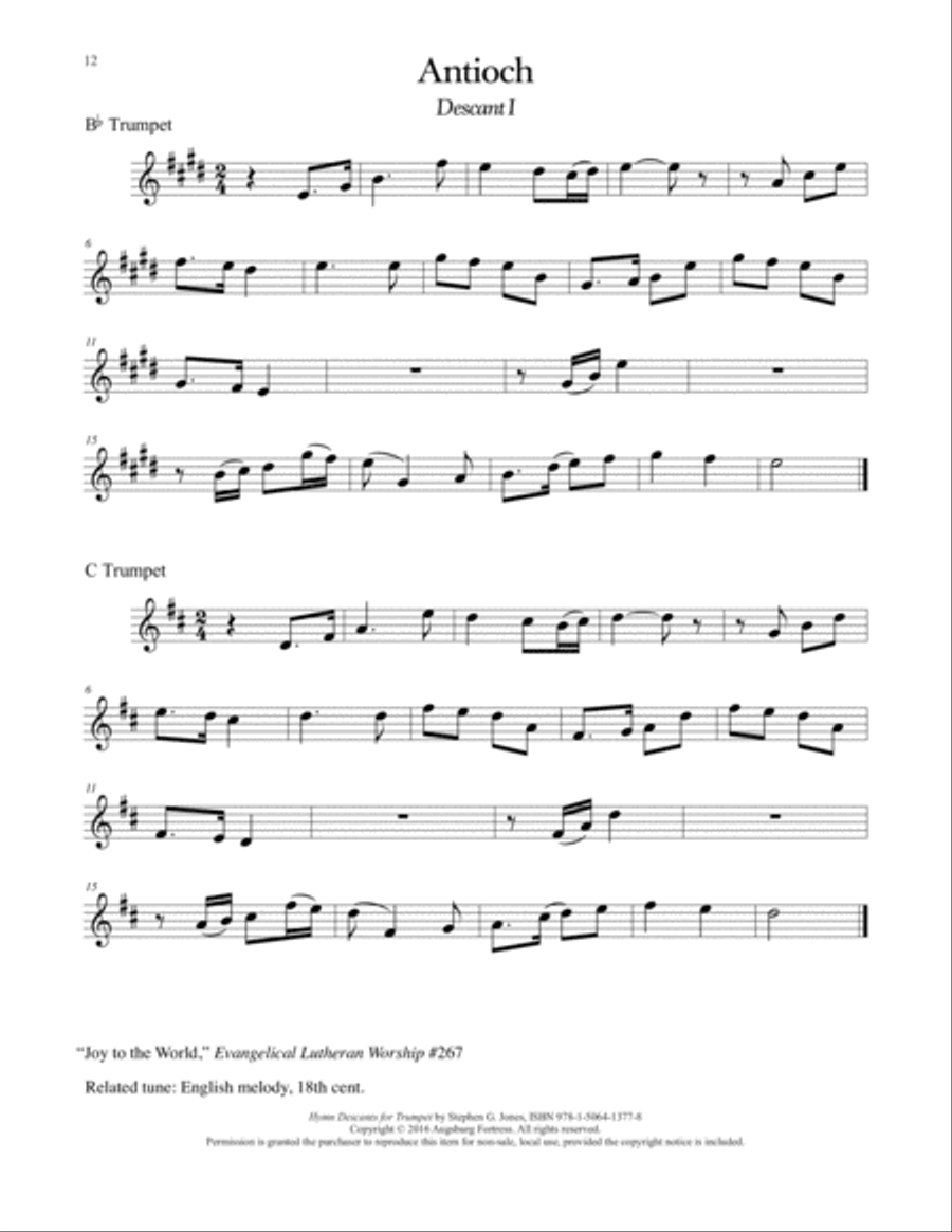 Hymn Descants for Trumpet C Trumpet scores gallery preview page 13