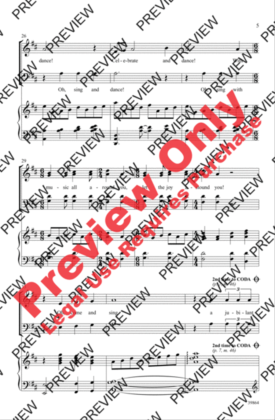 Celebrate and Sing! Celebrate and Sing! 4-Part scores gallery preview page 5
