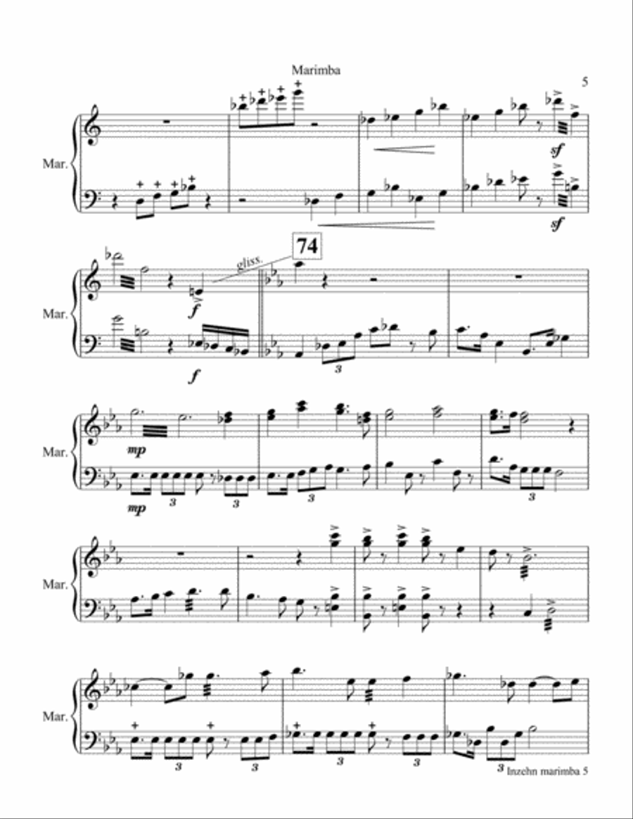 In Zehn- duet for marimba Marimba scores gallery preview page 5