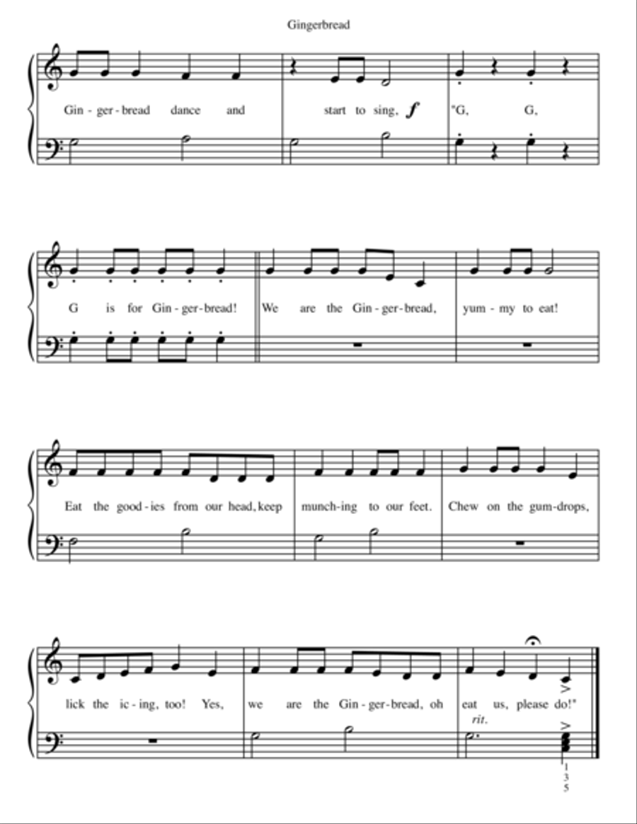 Gingerbread Easy Piano scores gallery preview page 3