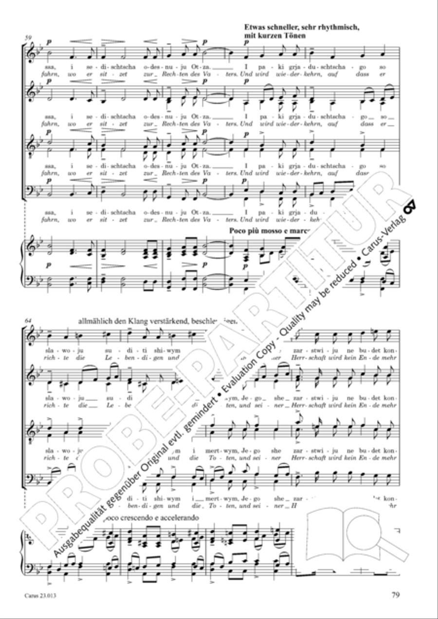 Liturgy of St. John Chrysostom op. 31 for mixed choir a cappella (Chrysostomos-Liturgie op. 31 fur Chor a cappella mit singbarem deutschem Text) A Cappella scores gallery preview page 101