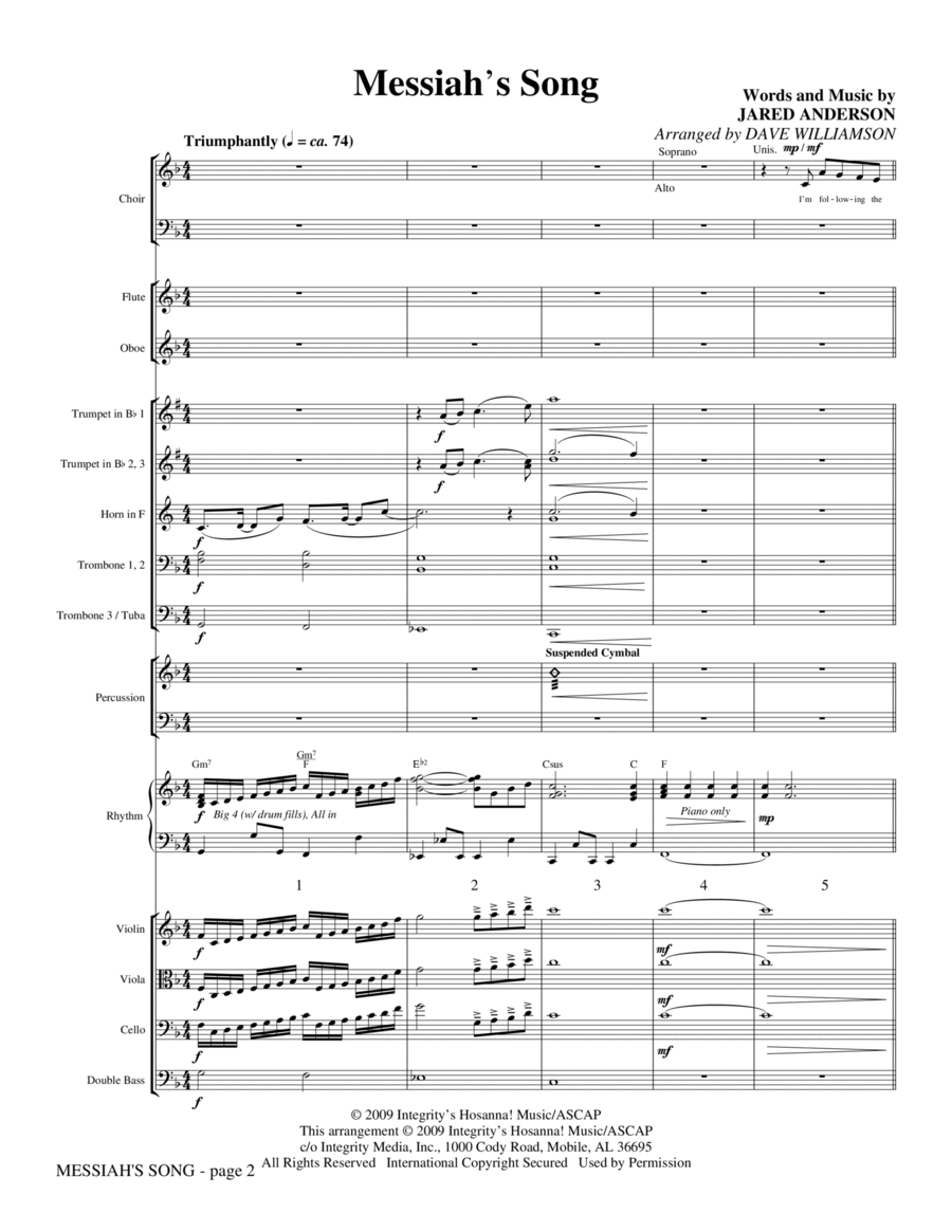 Messiah's Song - Full Score Choir scores gallery preview page 1