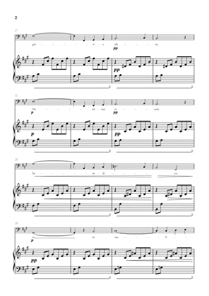 Bach / Gounod Ave Maria in A major • baritone sheet music with piano accompaniment image number null