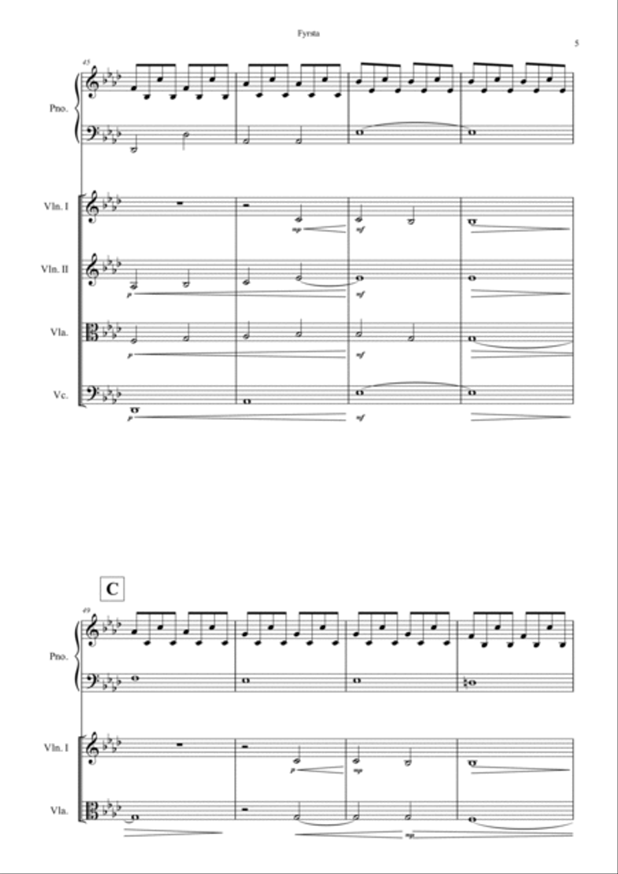 Frysta Piano Quartet scores gallery preview page 5