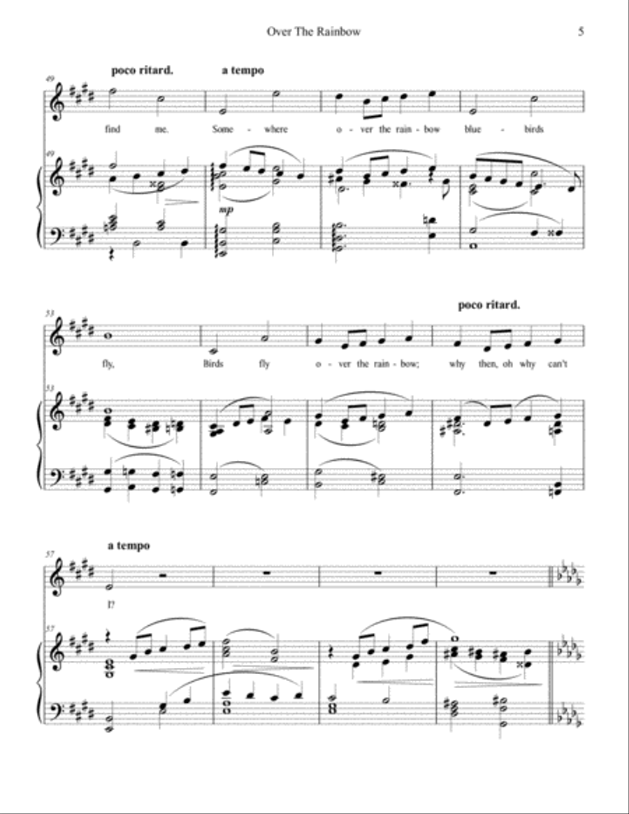 Over The Rainbow (from The Wizard Of Oz) Voice scores gallery preview page 5