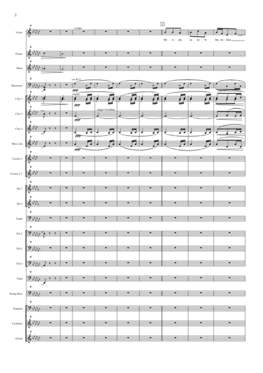 Song to the moon (Rusalka) for soprano and concert band.