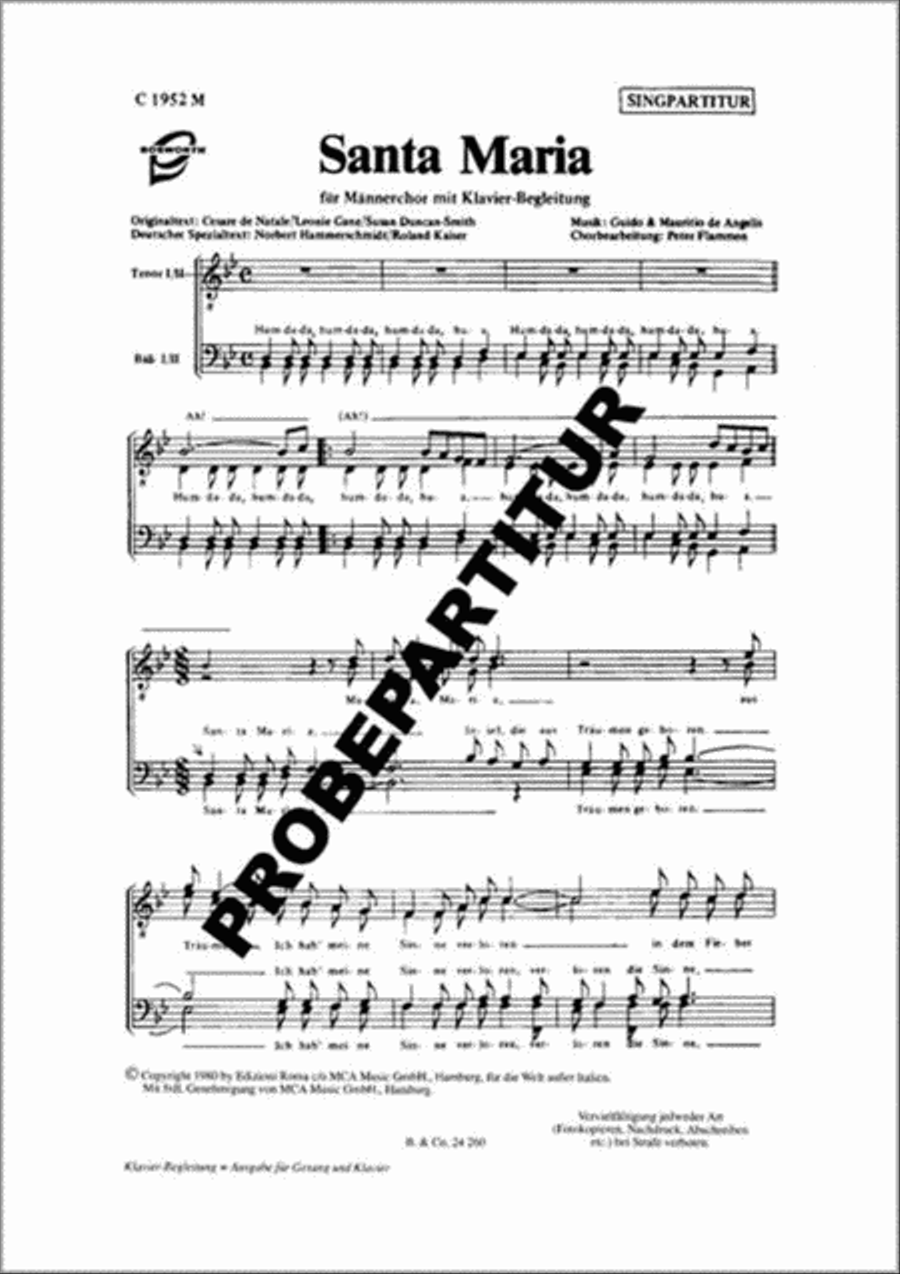 Santa Maria Men's Choir scores gallery preview page 1