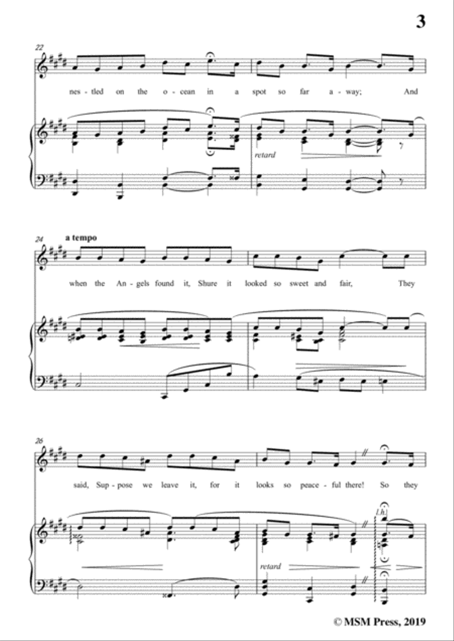Ernest R. Ball-Little Bit of Heaven,in a flat minor,for Voice and Piano Voice Solo scores gallery preview page 5