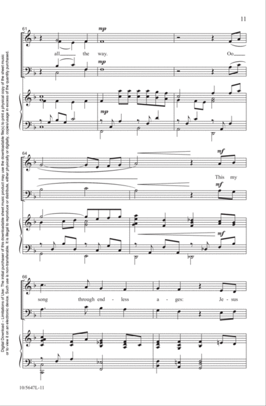 Jesus Leads Me All the Way 4-Part scores gallery preview page 11