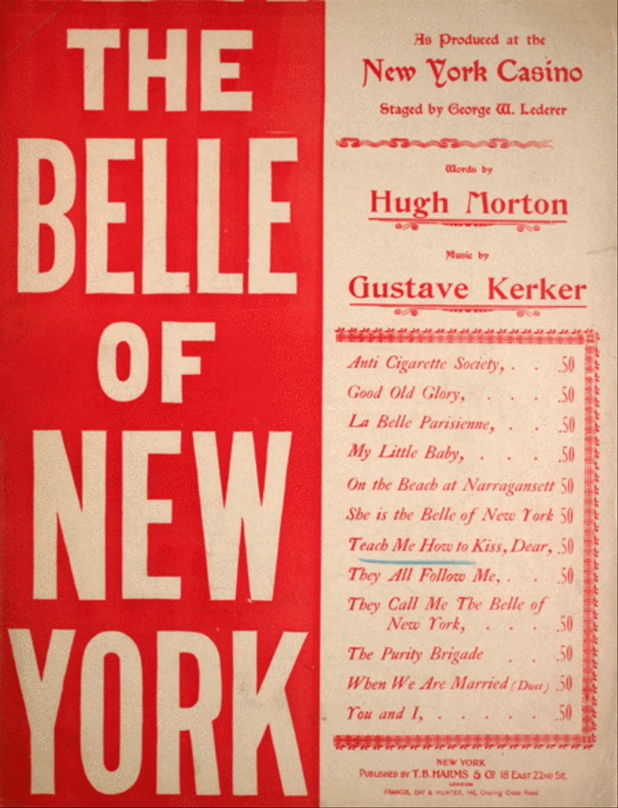 The Belle of New York. Teach Me How To Kiss, Dear Voice scores gallery preview page 1