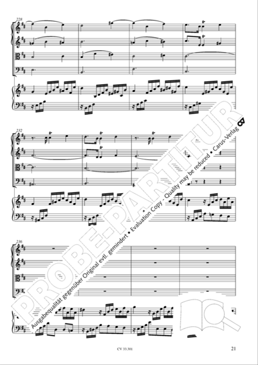 Concerto per il Cembalo in D Cello scores gallery preview page 22