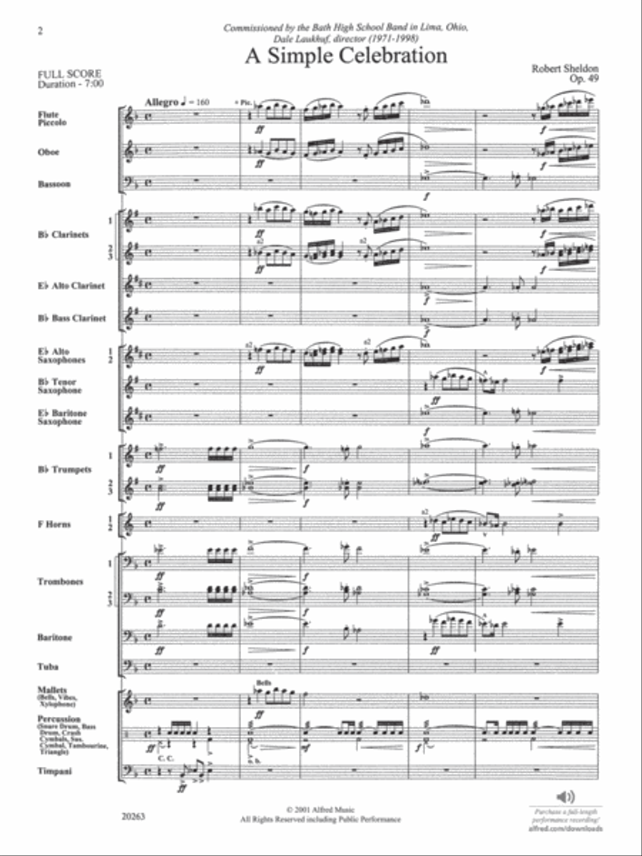 A Simple Celebration: Score Concert Band scores gallery preview page 2