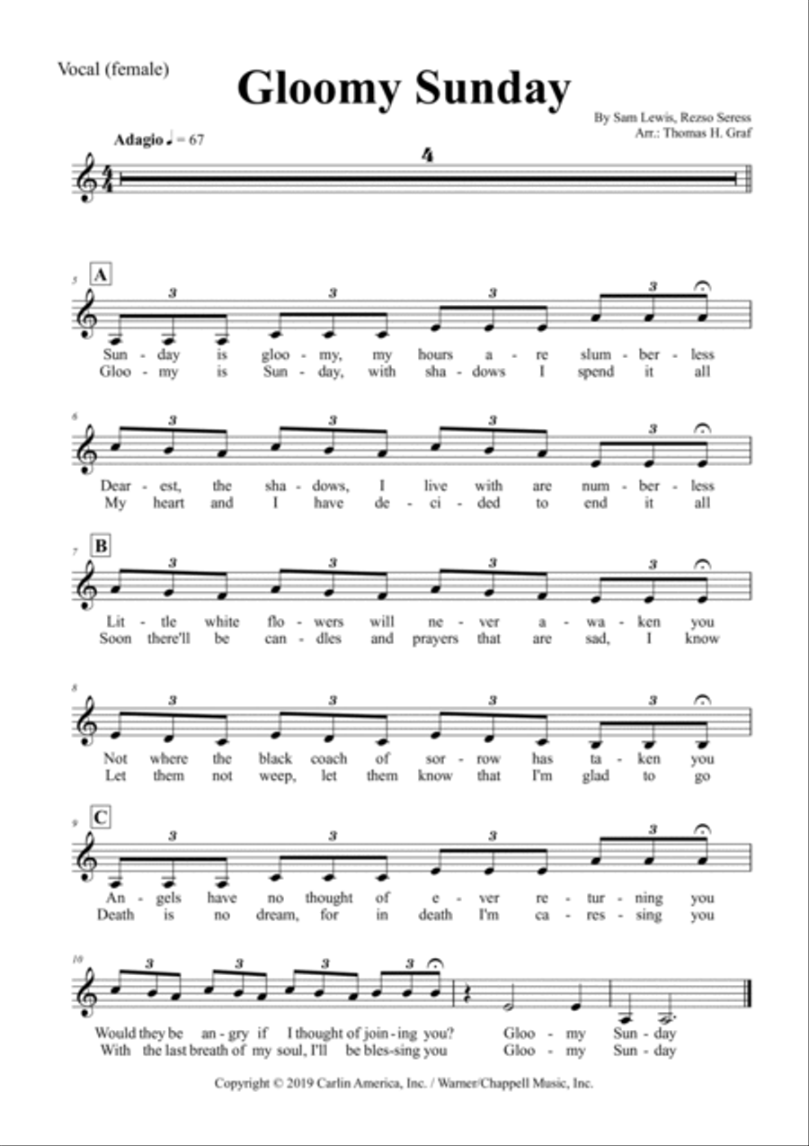 Gloomy Sunday Voice scores gallery preview page 3