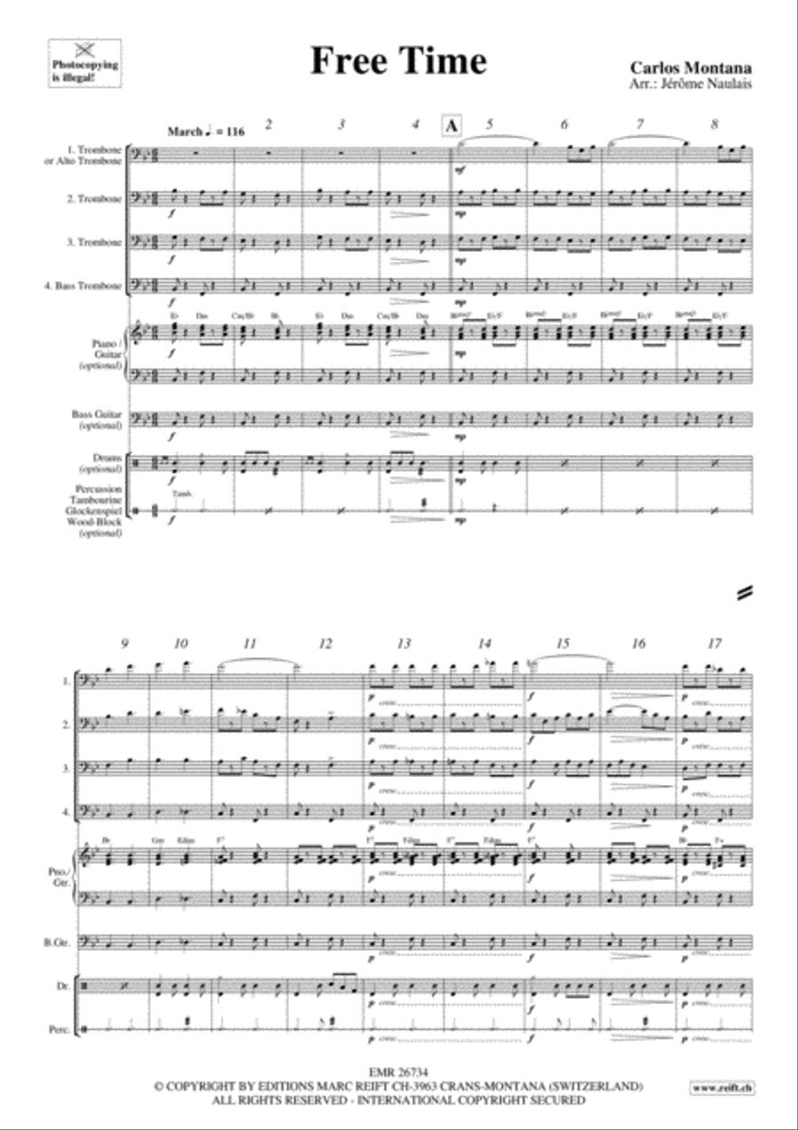 Free Time Trombone Quartet scores gallery preview page 3