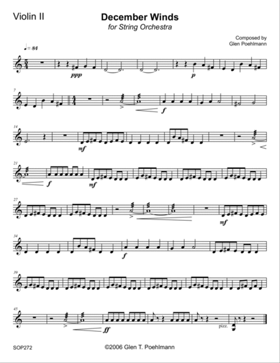 DECEMBER WINDS - ELEMENTARY STRING ORCHESTRA with optional Piano & Percussion String Orchestra scores gallery preview page 6