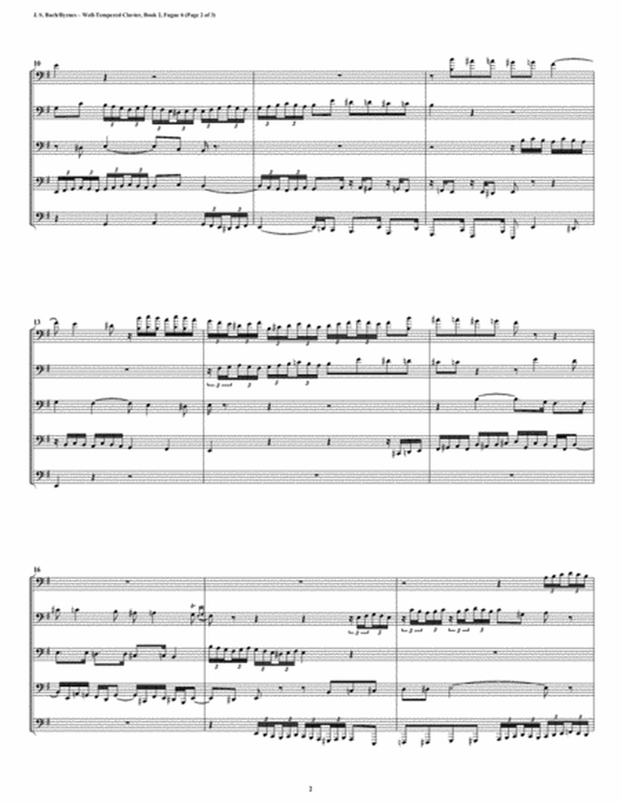 Fugue 06 from Well-Tempered Clavier, Book 2 (Euphonium-Tuba Quintet) image number null