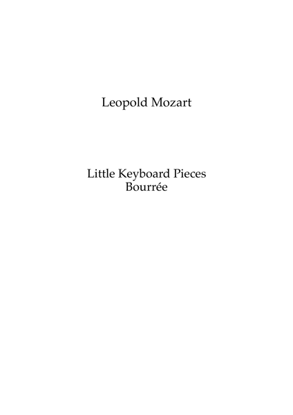 Mozart (Leopold): Little Keyboard Pieces from Notenbuch für Wolfgang - Bourrée image number null