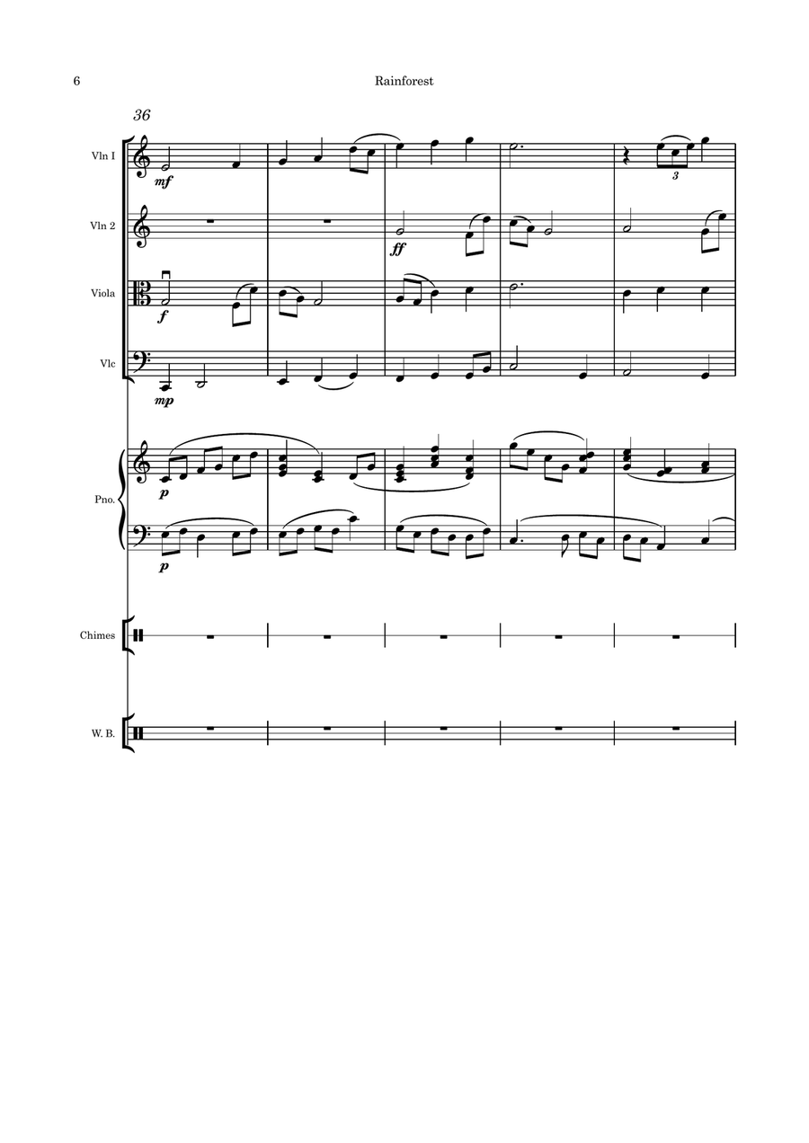 Rainforest Piano Quintet scores gallery preview page 6