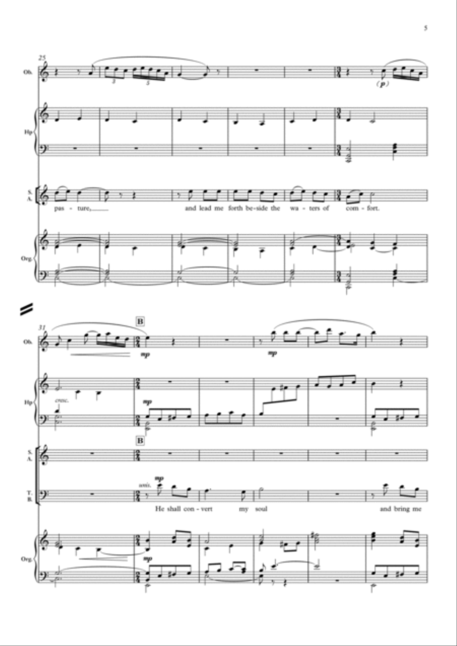 The Lord is my shepherd 4-Part scores gallery preview page 4