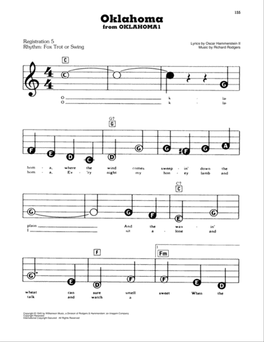 Oklahoma Electronic Keyboard scores gallery preview page 1