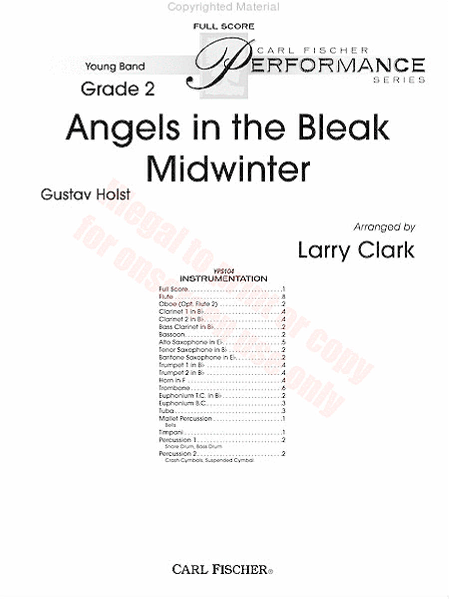 Angels in the Bleak Midwinter Concert Band scores gallery preview page 2