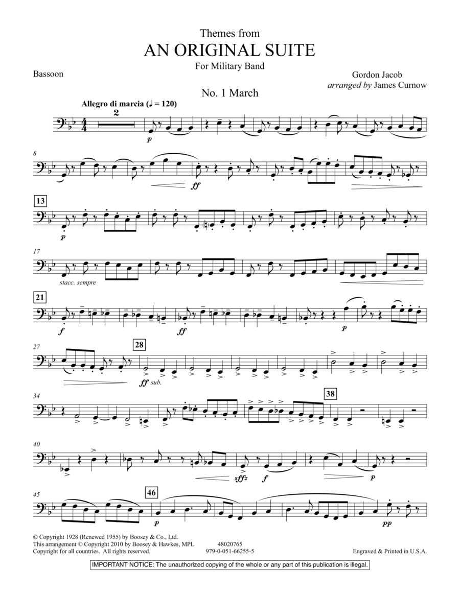 Themes from An Original Suite - Bassoon Concert Band scores gallery preview page 1