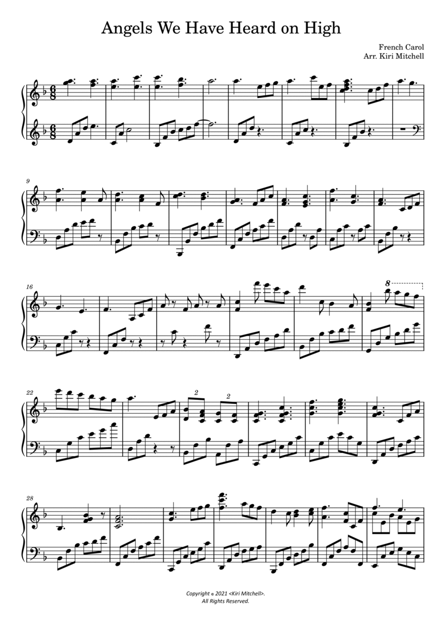Angels We Have Heard on High - Piano Solo Piano Solo scores gallery preview page 1
