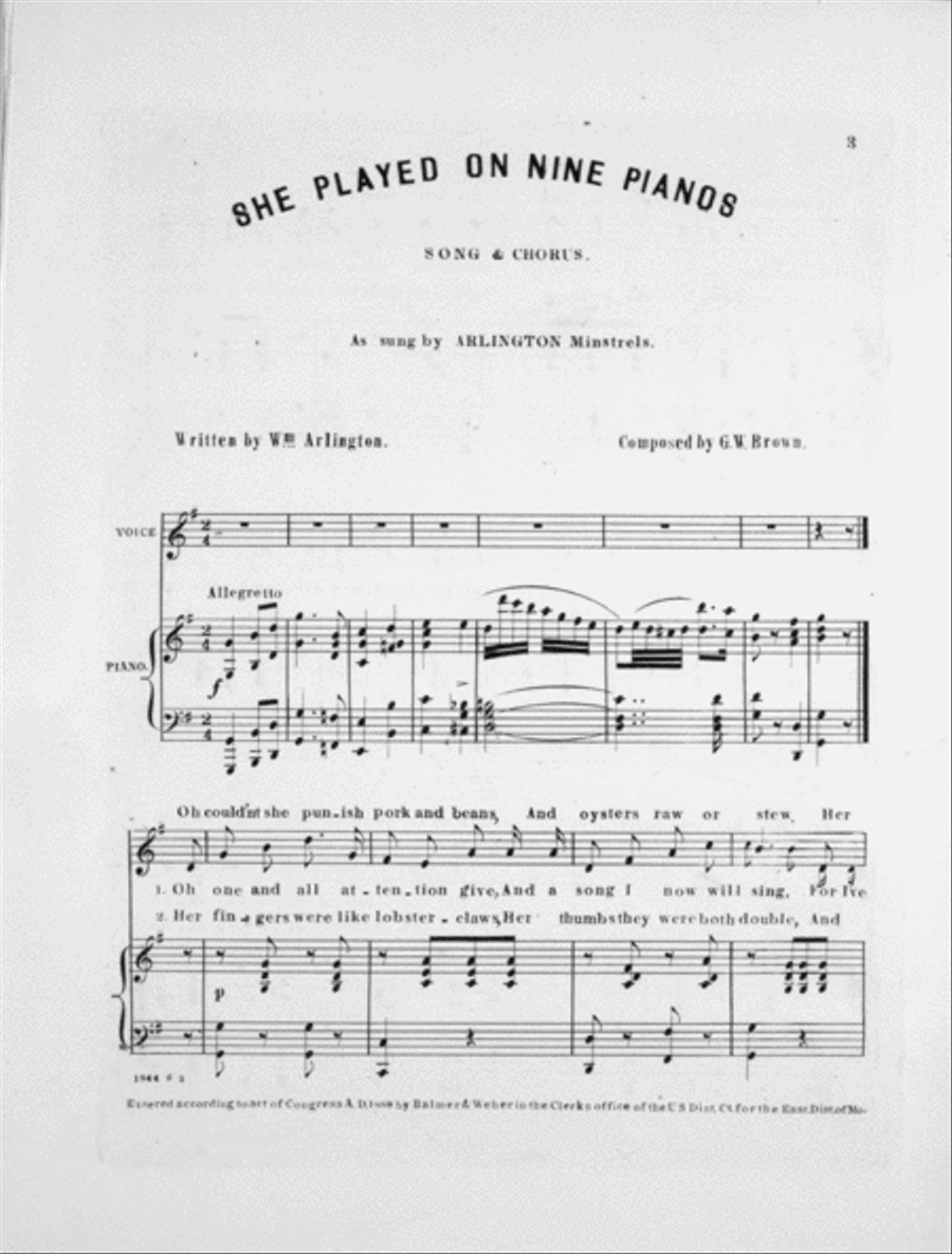 She Played On Nine Pianos. Song & Chorus Choir scores gallery preview page 2