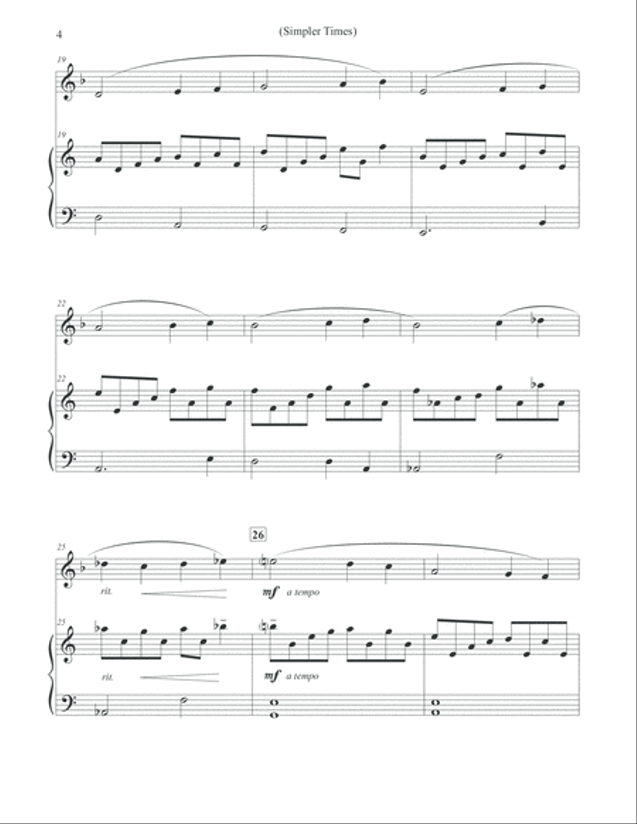 Simpler Times - Alto Flute & Piano Flute Solo scores gallery preview page 4