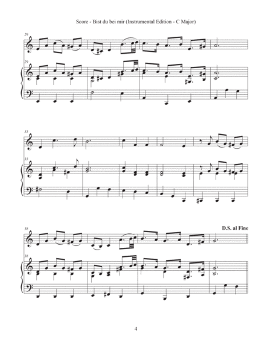 Bist du bei mir (Instrumental Edition in C Major with Keyboard) English Horn scores gallery preview page 4