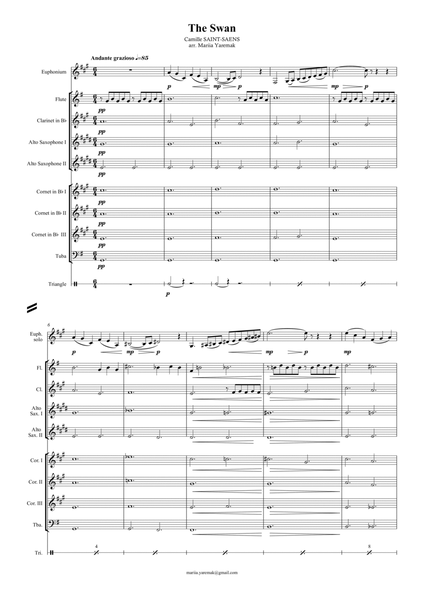 The Swan - for wind orchestra and euphonium (easy version)