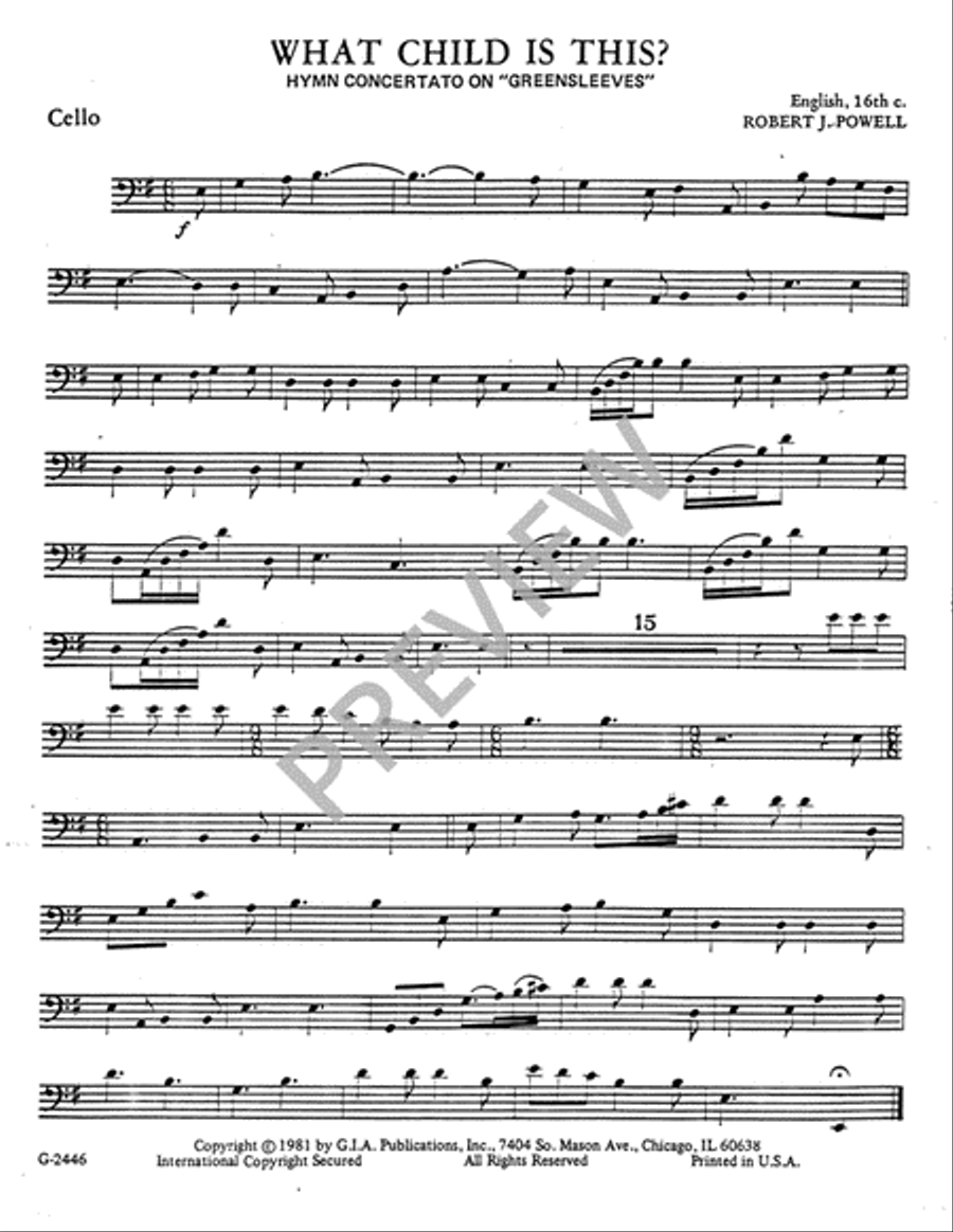 What Child Is This - Instrument edition Cello scores gallery preview page 5