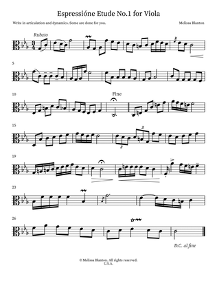 Espressióne Etude No.1 for Viola