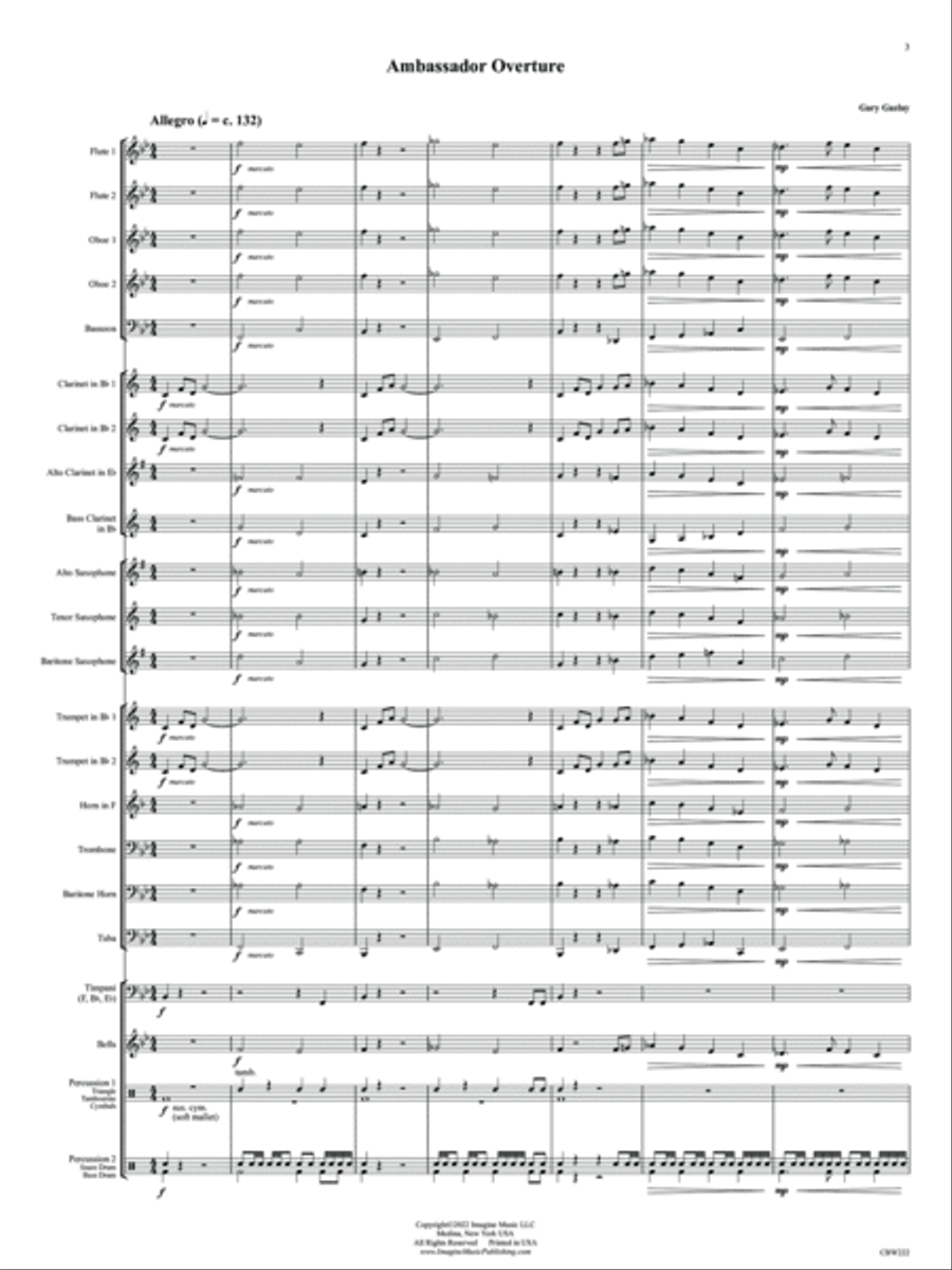 Ambassador Overture Concert Band scores gallery preview page 3