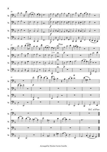Handel - Lascia ch'io pianga - Cello Quartet. image number null
