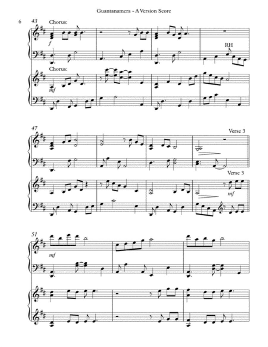 Guantanamera Pedal Harp scores gallery preview page 6