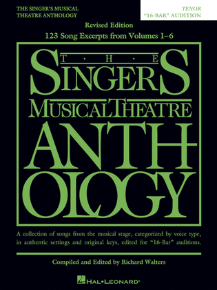 Book cover for The Singer's Musical Theatre Anthology: Tenor - 16-bar Audition - Revised (Replaces 00230041)