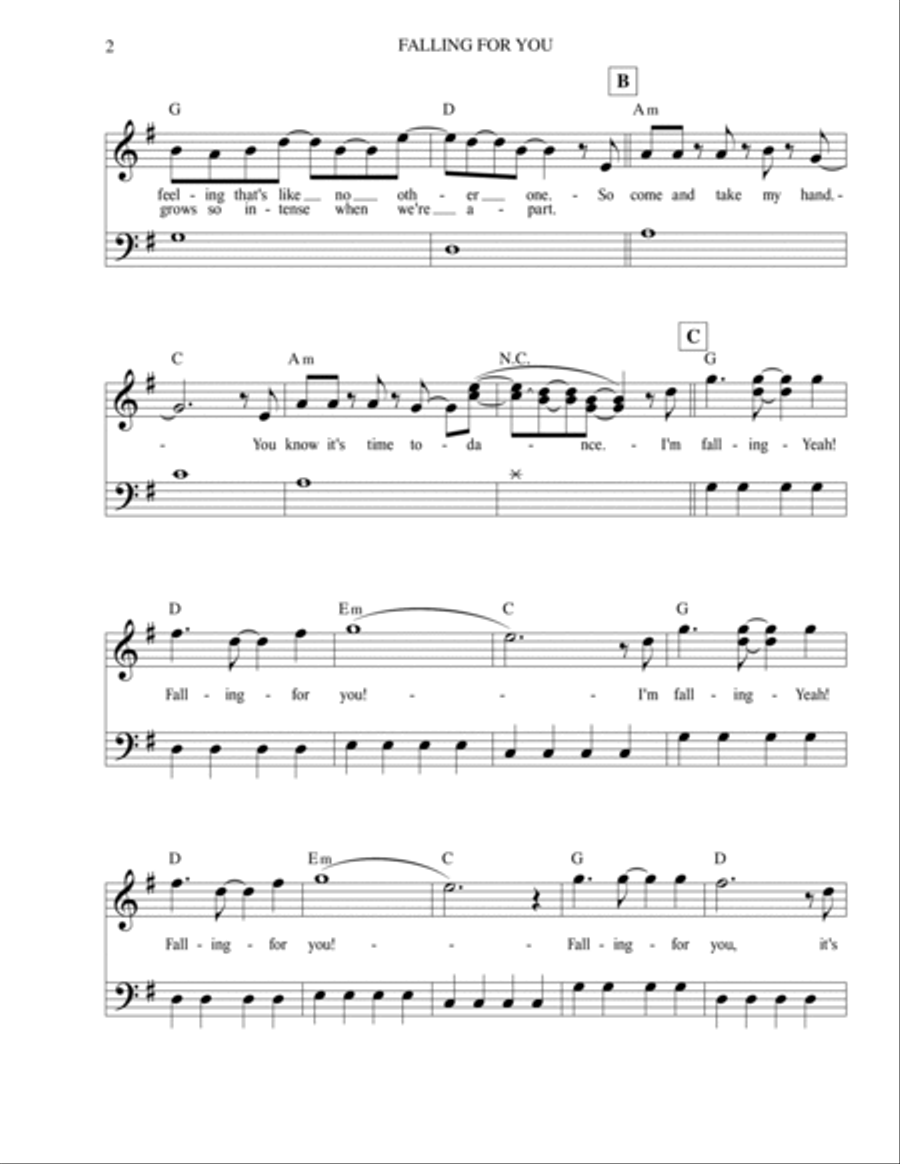 Falling For You Falling For You Piano, Vocal, Guitar scores gallery preview page 3